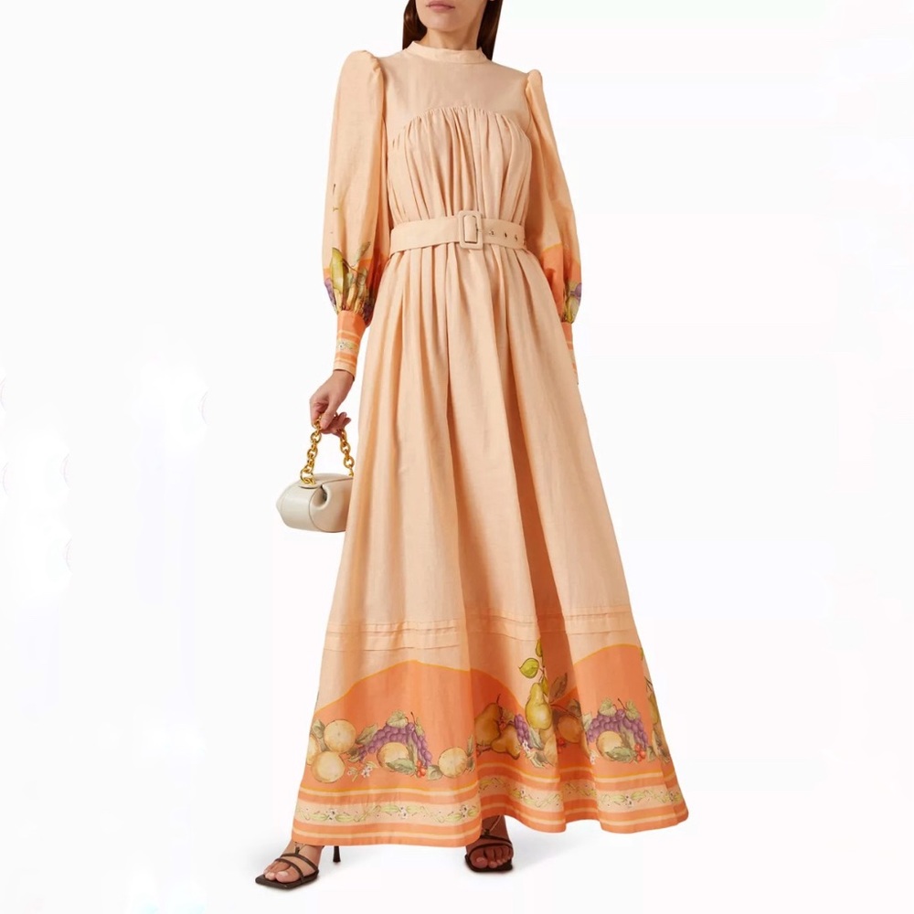 Keepsake the Label Long Sleeve Maxi Linen Dress S